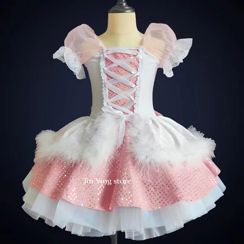 Top Trends: New Pink Professional Ballet Tutu Adults Child Flower Ballet Dress For Girls Kids Leotard Ballerina Dress Women Dance Wear Shoppable Styles