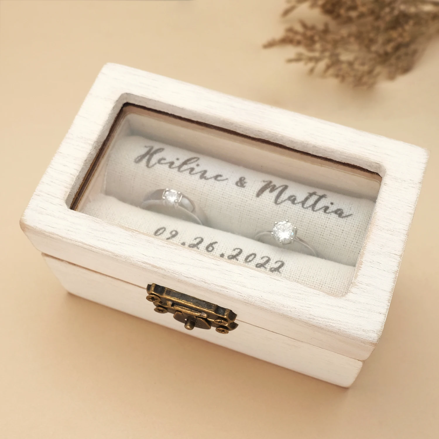 Top Trends: Personalized Wedding Rings Box Wooden Box For Wedding Ceremony Wedding Ring Holder Engagement Proposal Ring Pillow Shoppable Styles