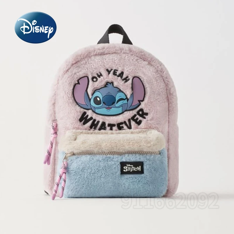 Top Trends: Disney Stitch New Plush Backpack Luxury Brand Original Fashionable Mini Backpack High Quality Cartoon Cute Children's School Bag Shoppable Styles