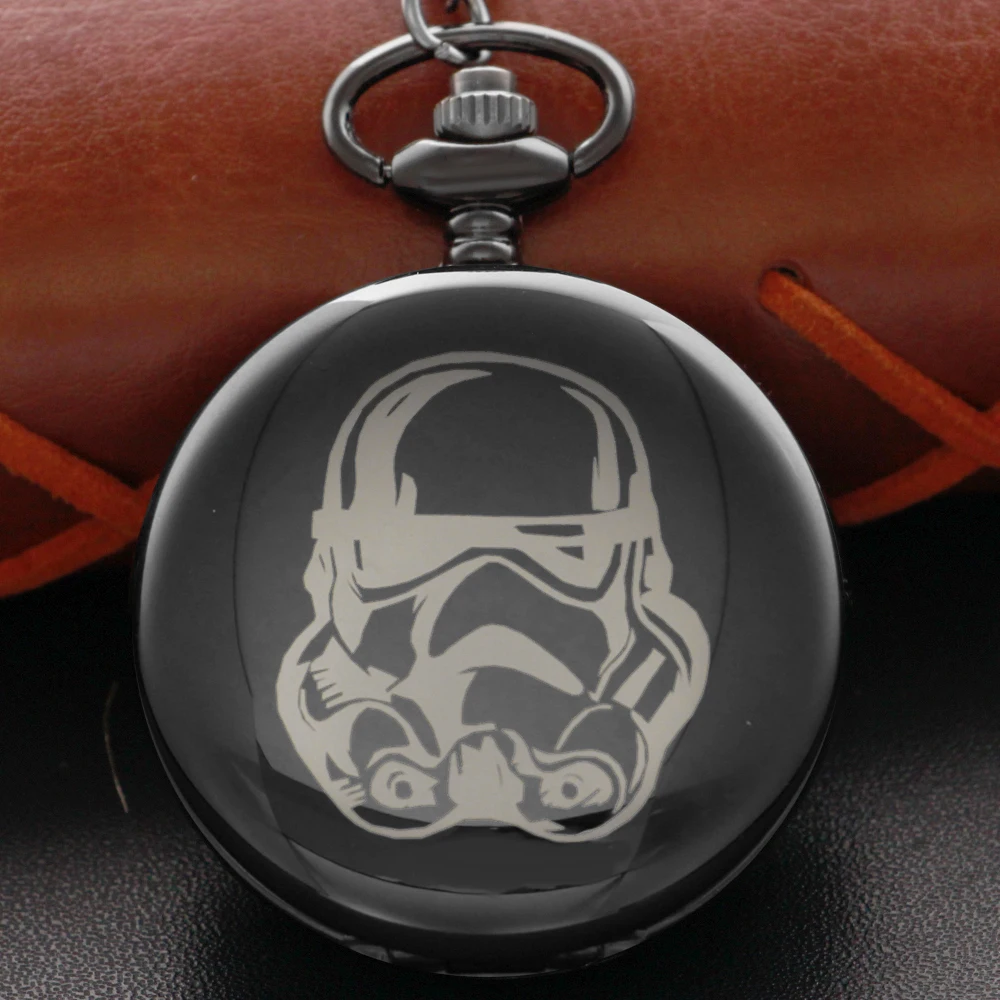 Top Trends: Vintage Villain Soldier Pattern Steampunk Quartz Pocket Watch Necklace Pendant Clock Fob Chain Men&#039;s Women&#039;s Gift Jfc068 Shoppable Styles