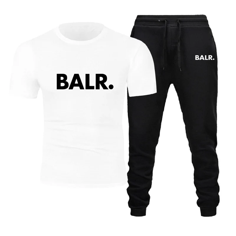 Top Trends: Sports Fitness BALR New Hot Sale Men's Sets T Shirts+ pants Two Pieces Sets Casual Male 2023 Casual Tshirt Print Trousers Men Shoppable Styles