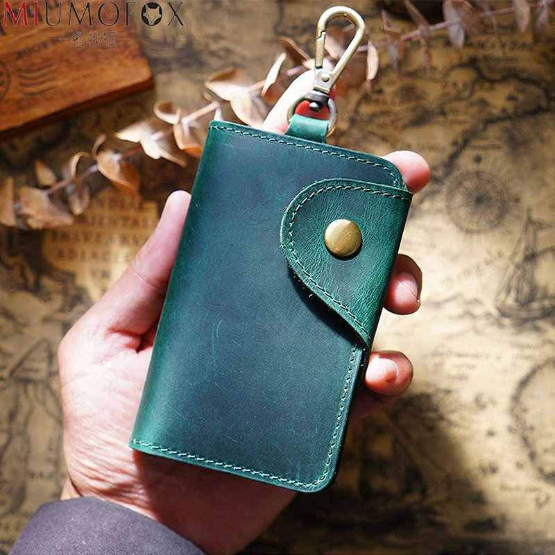 Top Trends: Original Leather Key Wallet For Men Vintage Versatile Men Car Key Holder Coin Purse Card Case Bag Home Key Organizer Housekeeper Shoppable Styles