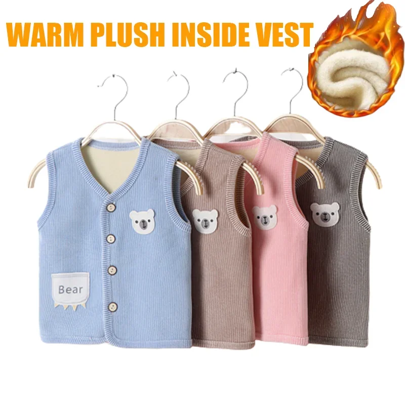 Top Trends: Kids Clothes Waistcoat Children's Vest Boy Girl Thicken Velvet Lining Keep Warm Jackets Vest Children's Clothing Autumn Winter Shoppable Styles