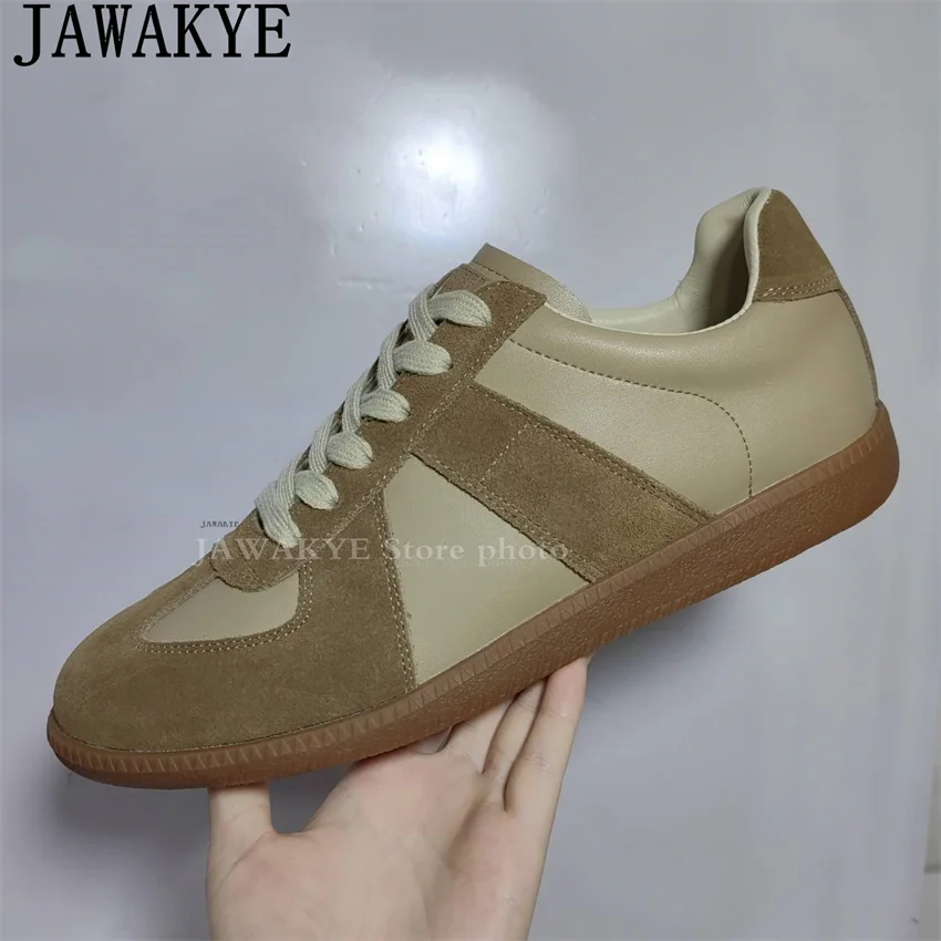 Top Trends: Casual Lace Up Women&#039;s Sneakers Flat Shoes Suede Leather Splicing Runway Single Shoes Round Toe Comfort Lovers Walk Shoes Mujer Shoppable Styles