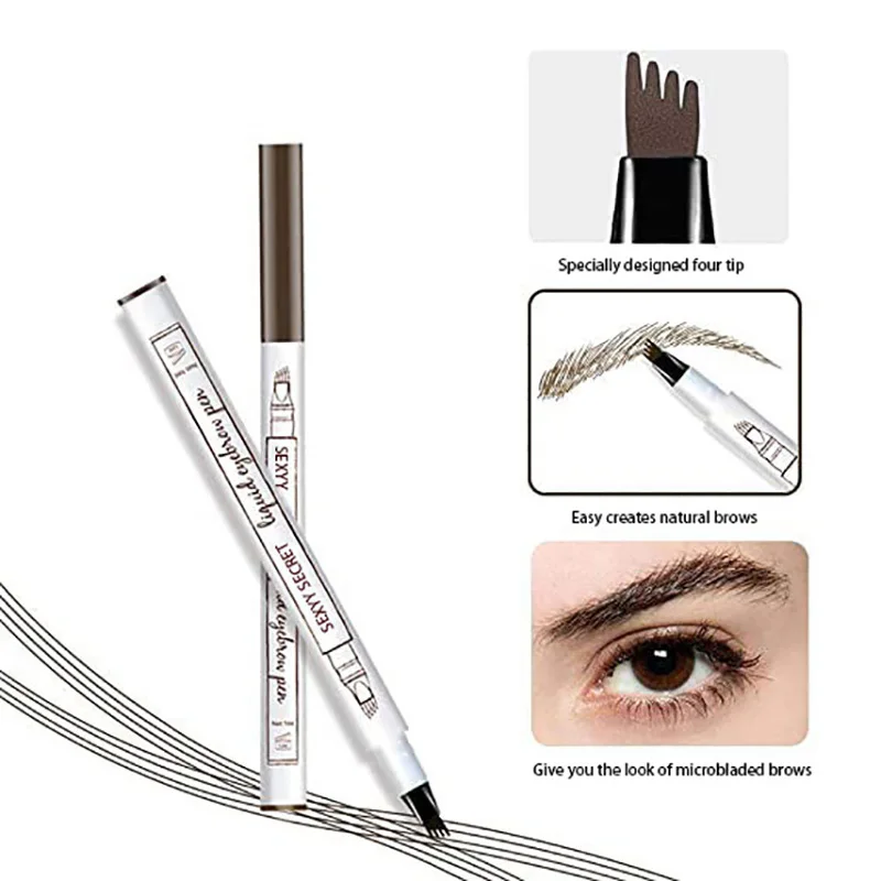 Top Trends: Dark Brown Eyebrow Pencil Microblading Eyebrow Tattoo Pen Makeup Waterproof 4 Tip Eyebrow Pen Black Liquid Pen Enhancer Cosmetic Shoppable Styles