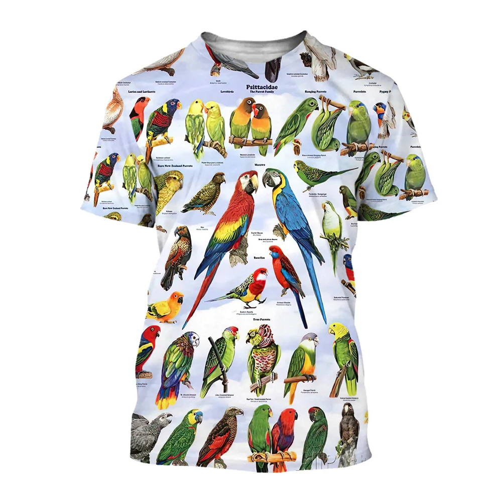 Top Trends: Summer Fashion Parrot Picture T-Shirts For Men Casual 3D Print Tees Hip Hop Personality Round Neck Short Sleeve Tops Shoppable Styles