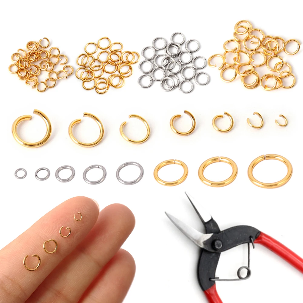 Top Trends: 100-200PCS Stainless Steel 3MM 4MM 5MM 6MM 7MM 8MM Split Jump Rings Connectors DIY Jewelry Making Supplies Accessories Wholesale Shoppable Styles