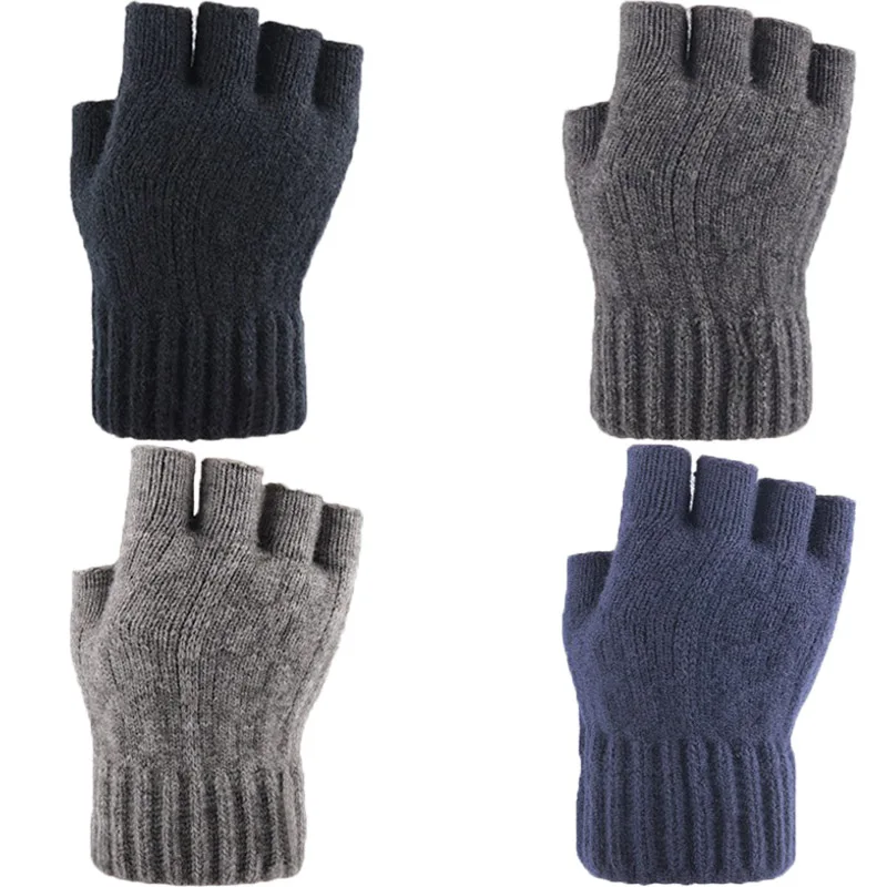 Top Trends: Solid Arthritis Fingerless Screen Gloves Compression Winter Flexible Thicken Warm Unisex Outdoor Half Finger For Men Women Shoppable Styles - Image 2