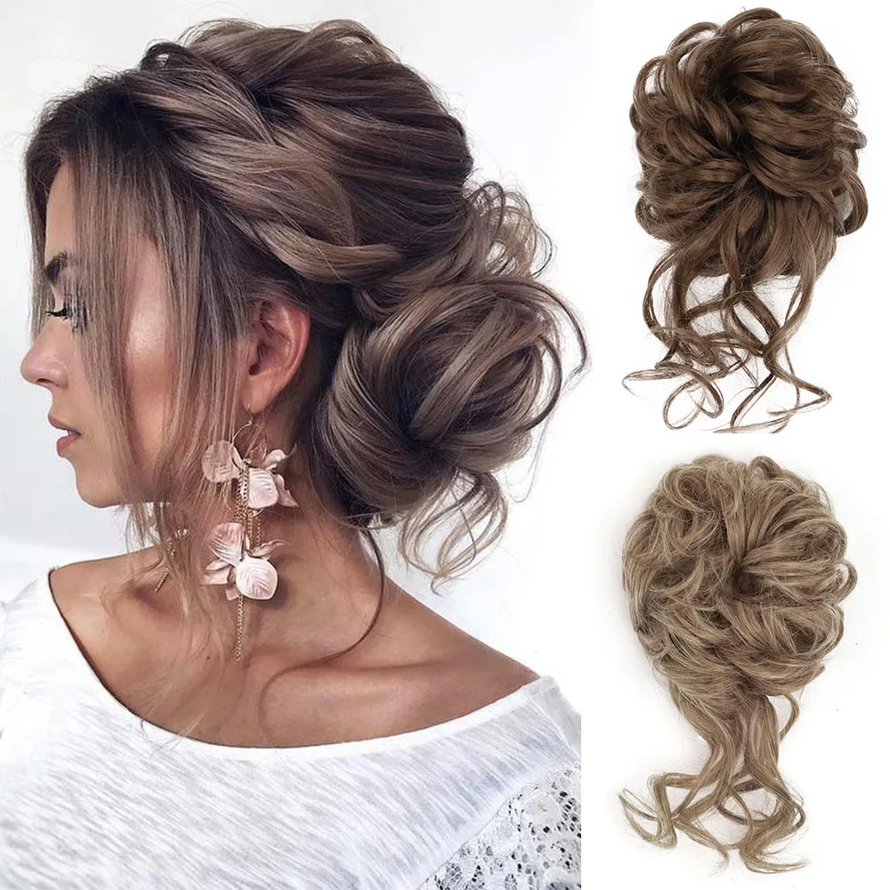 Top Trends: AZQUEEN Synthetic Hair Bun Extensions Chignon Blonde Brown Donut Updo Band Elastic Scrunchy Messy Curly Chignon For Women Shoppable Styles