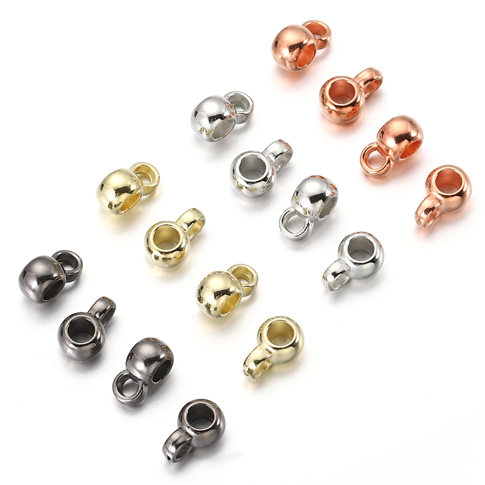 Top Trends: 100pcs / lot CCB Big Hole Beads 6mm Spacer Beads With Ring Clasp For Diy Jewelry Making Bracelet Necklace Pendants Charm Connector Shoppable Styles