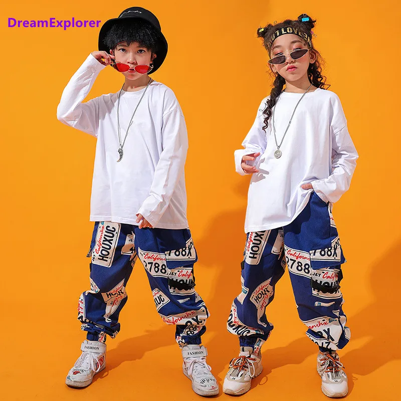 Top Trends: Boys Hip Hop Top Cargo Pants Girls Sweatshirt Graffiti Joggers Clothes Set Kids Street Dance Wear Child Jazz Costume Streetwear Shoppable Styles