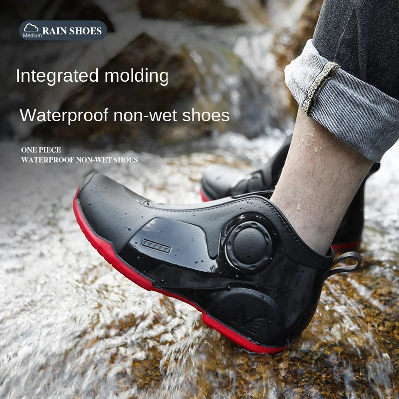 Top Trends: Men's Fashion Ankle Rain Shoes 2022 Winter Outdoor Waterproof Work Shoes Fashion Short Boots Car Washing Rubber Men's Shoes Shoppable Styles - Image 3