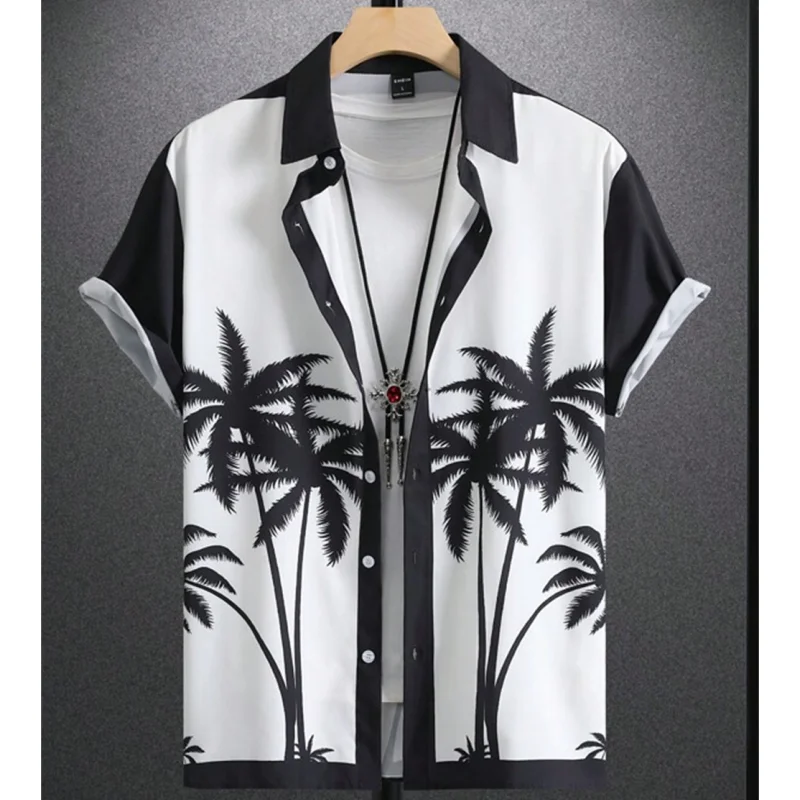 Top Trends: Coconut Tree Shirts For Men 3d Printed Loose Oversized Shirts And Blooms Summer Casual Short Sleeves High-Quality Men&#039;S Clothing Shoppable Styles