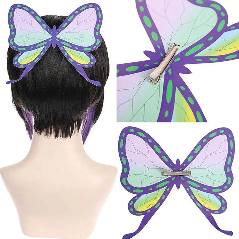 Top Trends: Anime Slayer Headwear Kochou Shinobu Tsuyuri Kanawo Butterfly Headwear Hairpin Hair Clip Costume Accessories For Girls Shoppable Styles