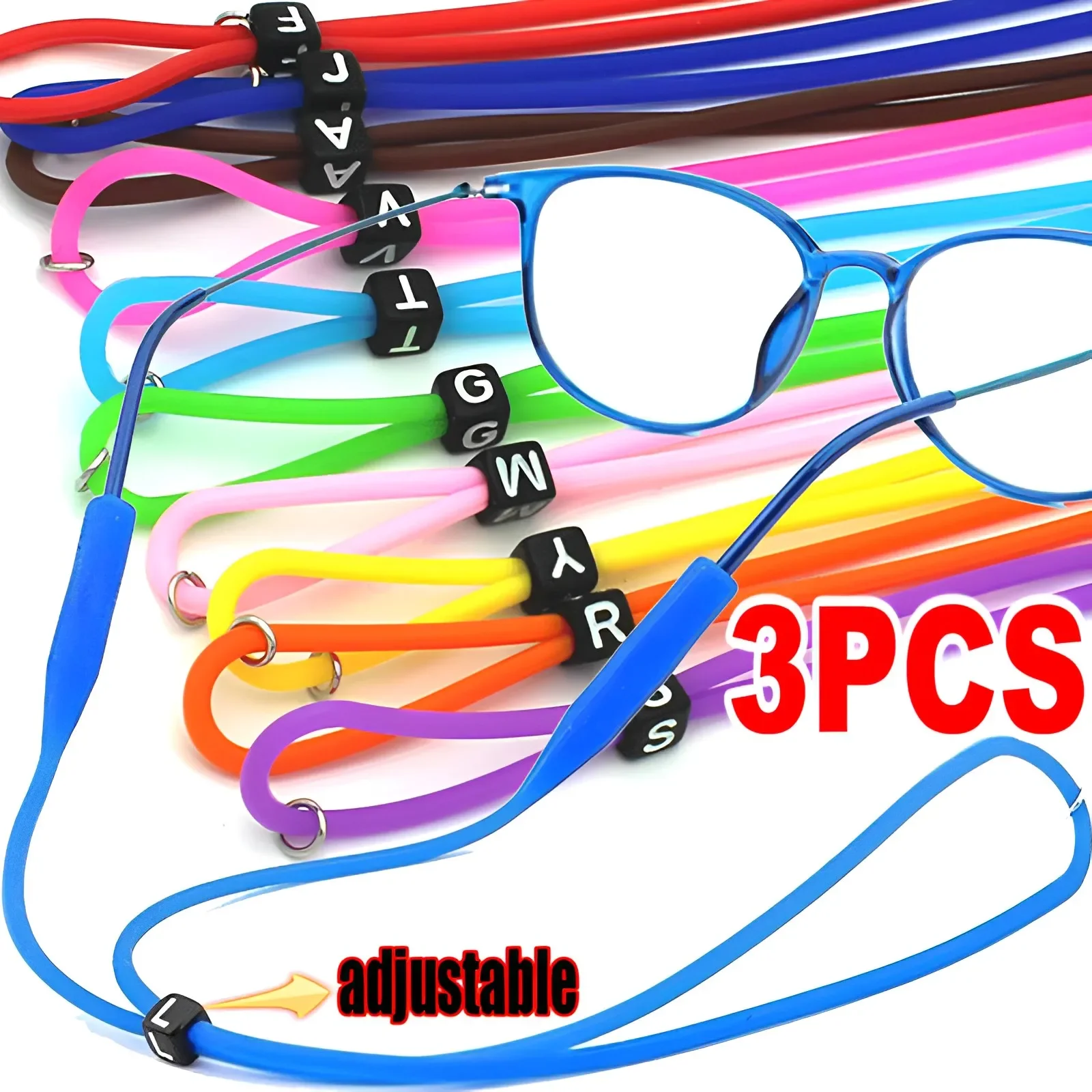 Top Trends: 3 / 1pcs Adjustable Elastic Silicone Eyeglasses Straps Sunglasses Chain Sports Anti-Slip String Glasses Ropes Band Cord Holder Shoppable Styles