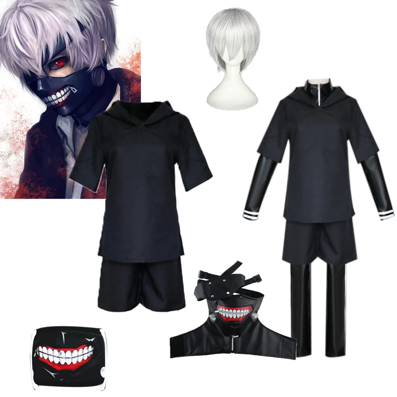 Top Trends: Tokyo Ghoul Cosplay Kaneki Ken Costume Hoodie Jacket Pants Shorts Full Set Outfits Men Uniforms Masks Japanese Anime Clothes Shoppable Styles