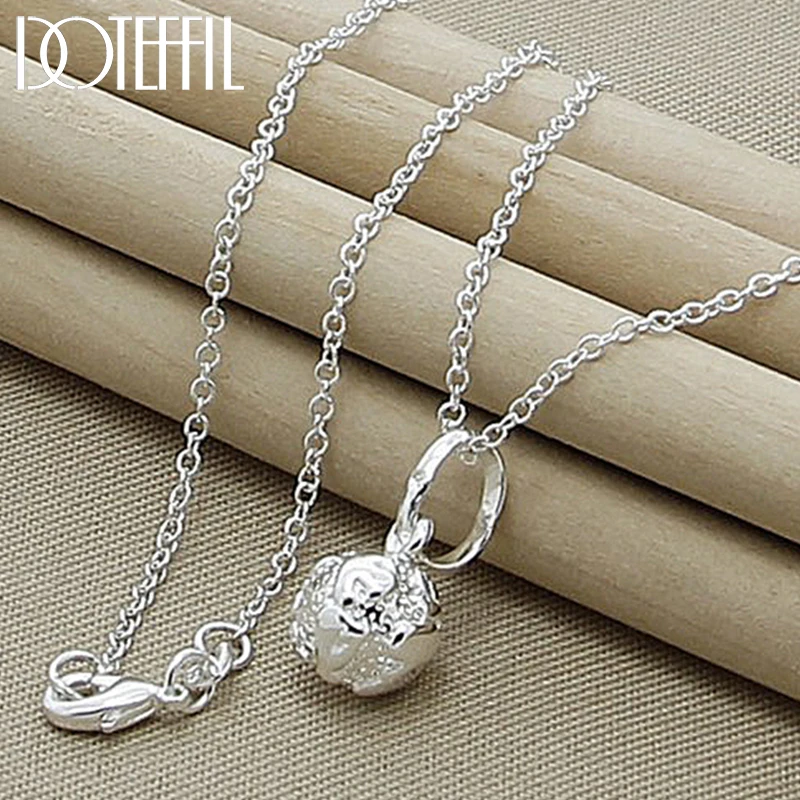 Top Trends: DOTEFFIL 925 Sterling Silver 18 Inch Chain Ball Pendant Necklace For Women Wedding Engagement Fashion Charm Jewelry Shoppable Styles