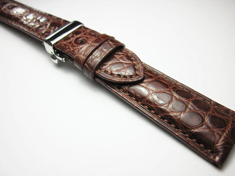 Top Trends: High-end Crocodile Alligator Leather Watch Band Strap For Luxury Watches 19 20mm 21mm 22mm Handmade Butterfly Buckle Wristband Shoppable Styles - Image 2