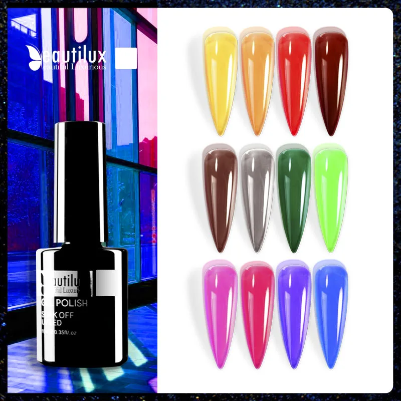 Top Trends: Beautilux Glaze Gel Nail Polish Semi Permanent Amber Color Nails Art Varnish UV LED Jelly Candy Stained Glass Gels Lacquer 10ml Shoppable Styles