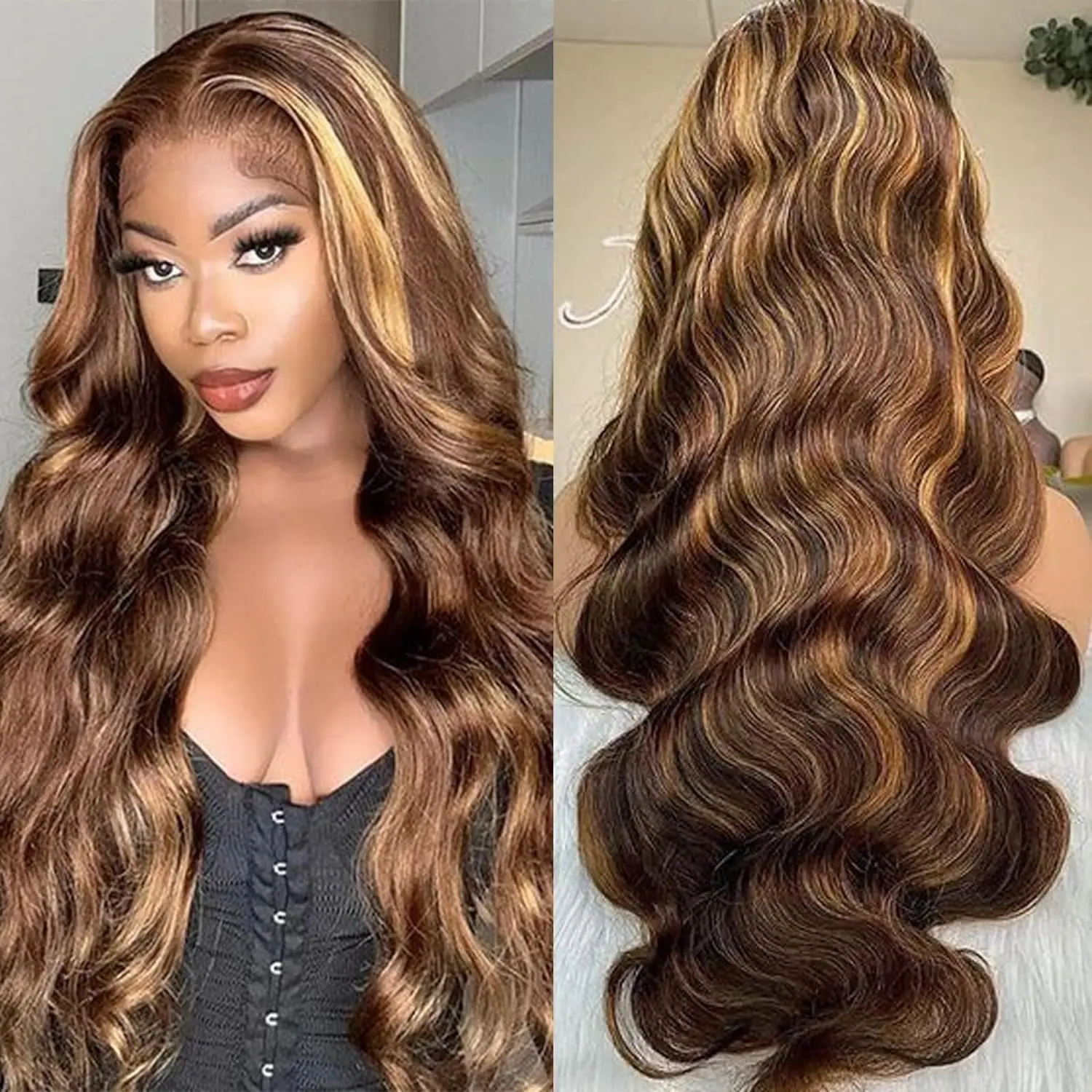 Top Trends: Ombre Blonde Body Wave Lace Front Wig HD Highlight Wig Human Hair Brazilian Glueless Wig 360 Full Lace Frontal Wigs For Women Shoppable Styles