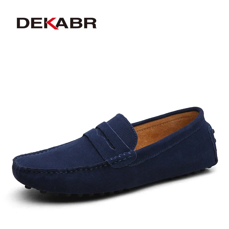 Top Trends: DEKABR Size 49 Men Casual Shoes Fashion Men Shoes Genuine Leather Men Loafers Moccasins Slip On Men's Flats Male Driving Shoes Shoppable Styles