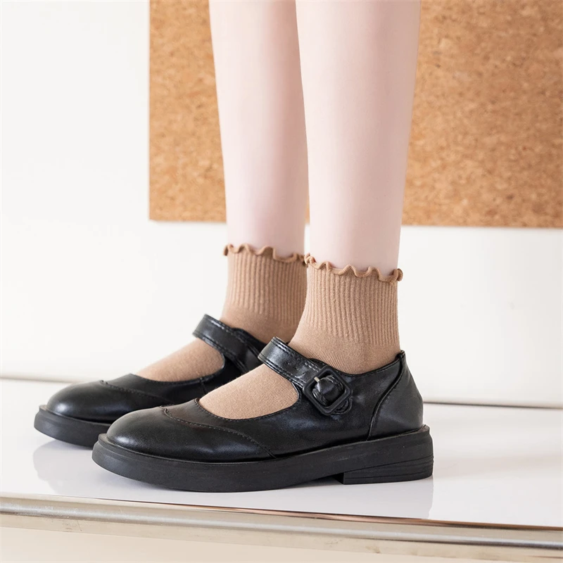 Top Trends: Cute Socks For Women New Spring Summer Japanese Style Breathable Girls Short Socks Kawaii Solid Socks Frilly Ruffle Socks Casual Shoppable Styles - Image 3