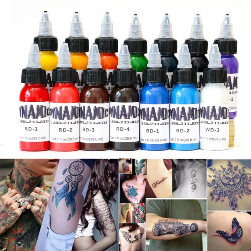 Top Trends: 14Pcs / Set 30ML Dynamic Professional Tattoo Ink Set Pigment Kit For Body Beauty Art Safe Natural Permanent Makeup Ink Supplies Shoppable Styles