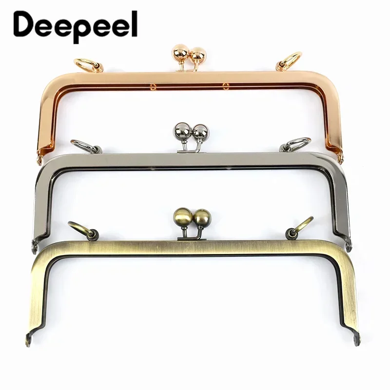 Top Trends: 2 / 5Pcs 20cm Square Smooth Handles Bead Head Purse Frames Metal Kiss Clasp DIY Bags Sewing Brackets Screw Wallet Framework Handle Shoppable Styles