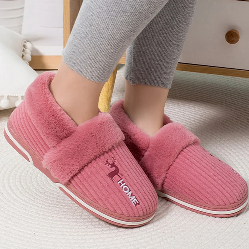 Top Trends: Comwarm Indoor Warm Plush Slippers For Women Men Home Fluffy Furry Slippers New Fashion Cotton Slides Non Slip Bedroom Mute Shoe Shoppable Styles