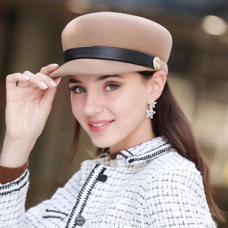 Top Trends: NEW Fashion Wool Felt Cap For Women Warm Wool Winter Hat Visor Beret Newsboy Cap Beige Black Camel Casual Ladies Flat Cabbie Hat Shoppable Styles