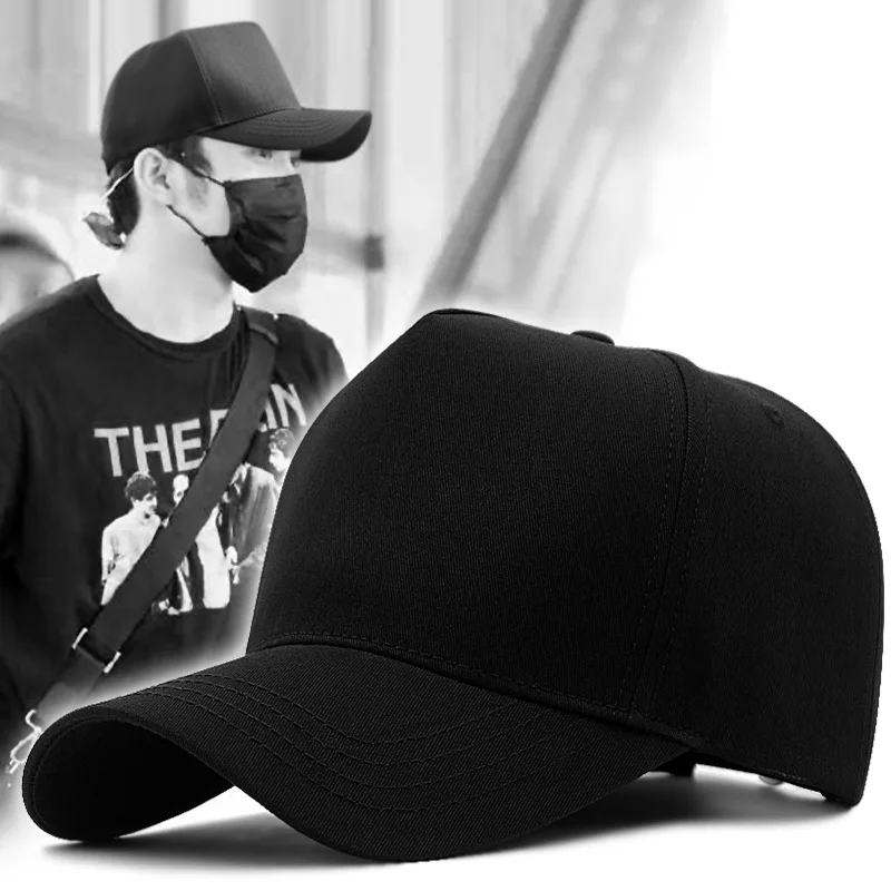 Top Trends: Cotton Big Head Man Large Size Baseball Hats Male Outdoors Plus Size Sport Caps Dad Oversize Trucker Cap 56-61cm 62-65cm Shoppable Styles