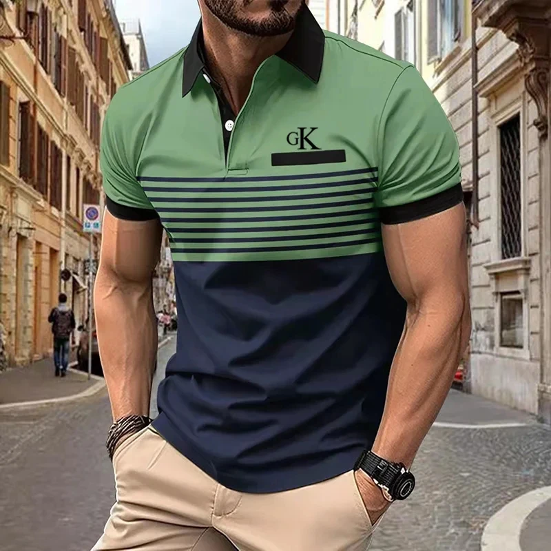 Top Trends: Business Leisure Summer Men's Polo Shirt Short Sleeve Top Pattern Printed Button T-Shirt Fashion Polo Shirt Clothing New 2023 Shoppable Styles