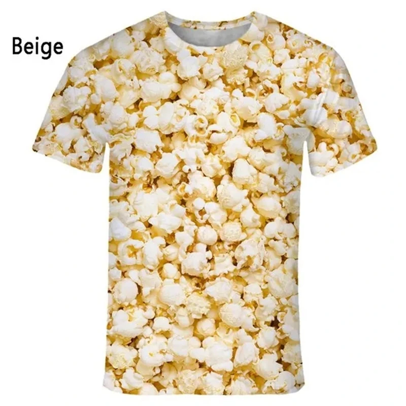 Top Trends: New Fashion Popcorn 3D Printed Funny T Shirts Men's And Women's Clothing Summer Short Sleeve T-Shirt Unisex Streetwear Tops Tees Shoppable Styles