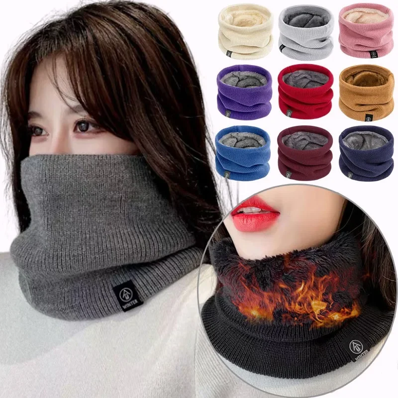 Top Trends: Winter Scarf Women Men Solid Knitting Collar Thick Warm Velveted Wool Rings Scarves 2023 New Neck High Quality Allmatch Muffler Shoppable Styles