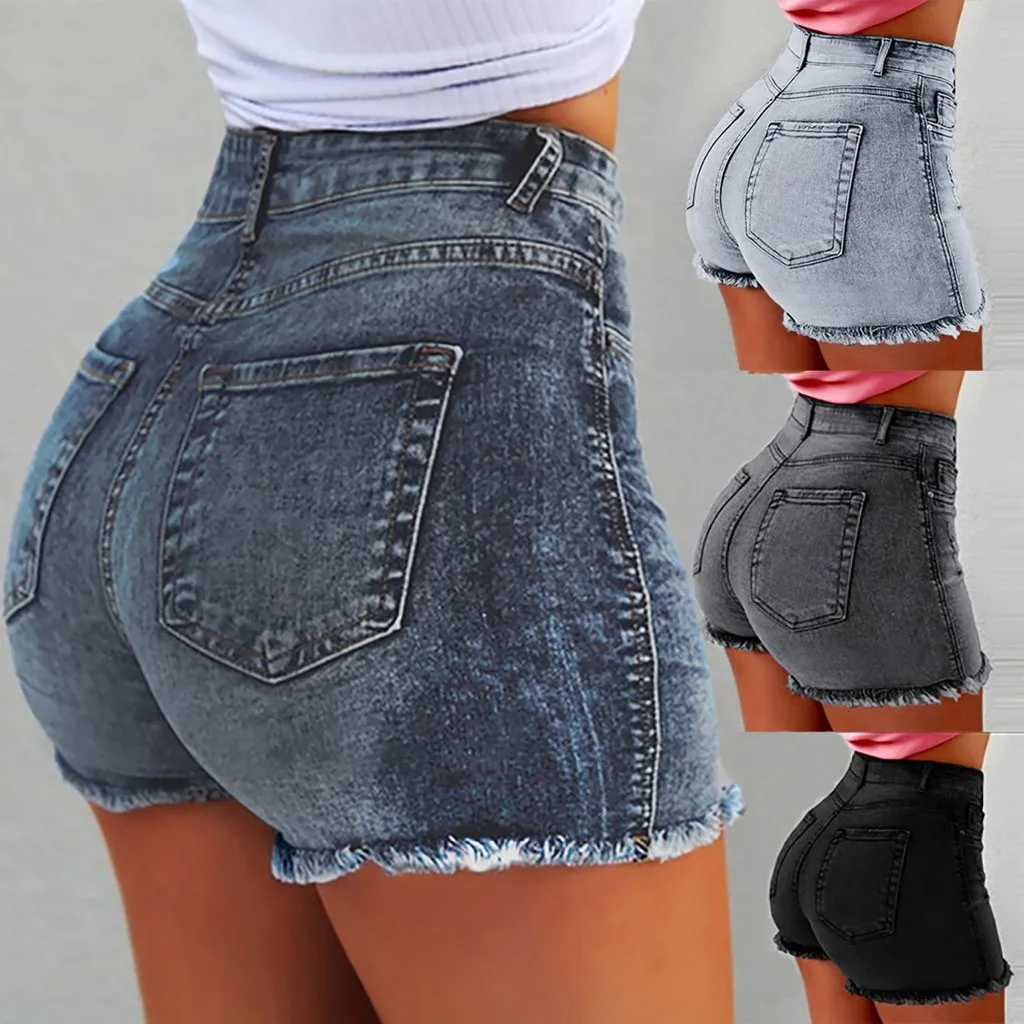 Top Trends: Summer Jeans Shorts Women Plus Size High Waist Fringe Frayed Ripped Casual Hot Shorts Pockets Denim Trouser Streetwear Pants Y2k Shoppable Styles