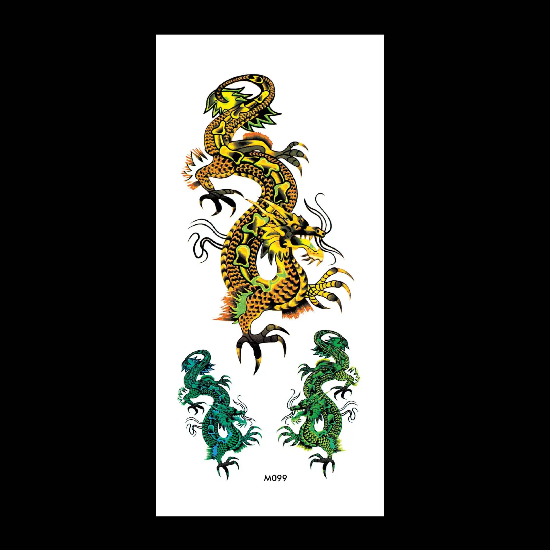 Top Trends: Classic Flower Arm Lifelike Left Green Dragon Right White Tiger Dragon Tiger Tattoo Sticker Half Arm Temporary Tattoo Stickers Shoppable Styles - Image 4