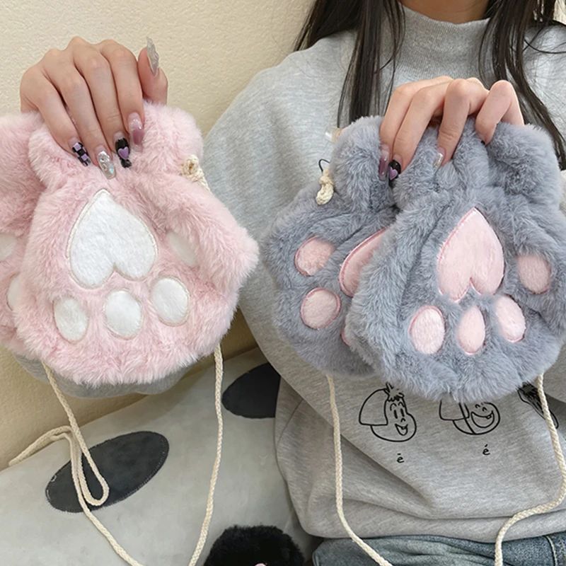 Top Trends: New Unisex Fluffy Cat Paw Claw Fingerless Gloves Warm Soft Plush Fingerless Panda Mittens Half Finger Women Wear Christmas Gift Shoppable Styles - Image 5