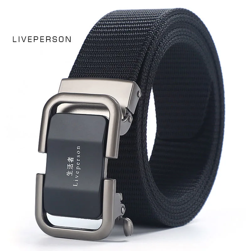 Top Trends: Fashion Canvas Belt Men'S Tactical Automatic Buckle Belt Outdoor Youth Leisure Business Simple Versatile Jeans Waistband A3458 Shoppable Styles