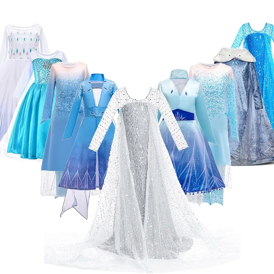 Top Trends: 3 5 6 8 10 Years Girls Elsa 2 Costume Kids Halloween Cosplay Princess Dress Children Birthday Party Frocks Clothes Up Shoppable Styles