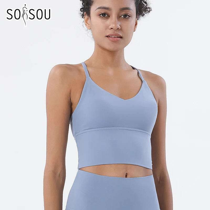 Top Trends: SOISOU S-XL Nylon Sports Bra Top Women Bralette Breathable Underwear Women Sports Leggings For Women Sexy Top Bra 10 Colors Shoppable Styles