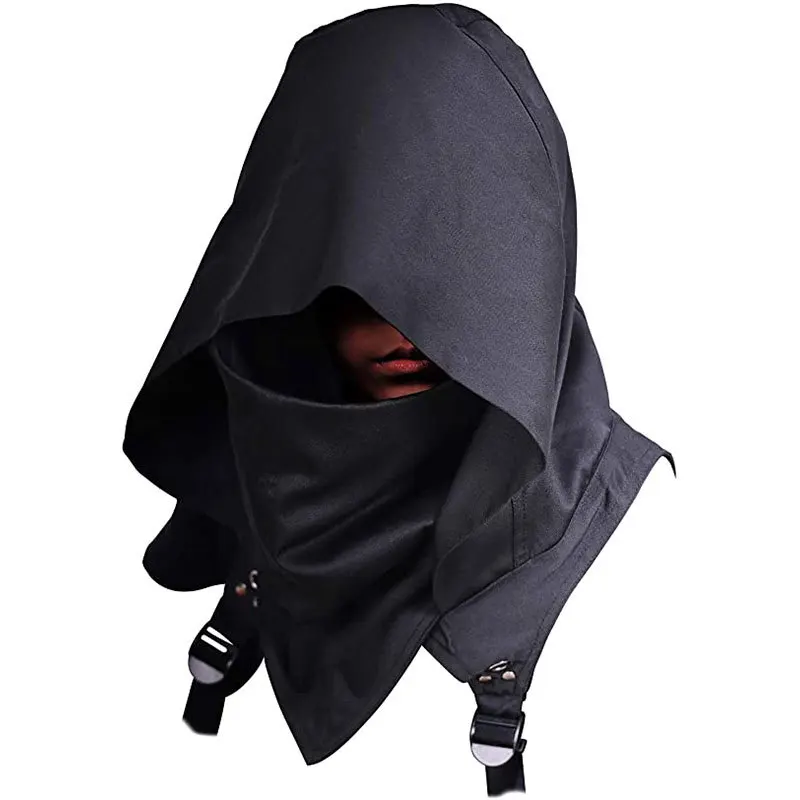 Top Trends: Men Cosplay Medieval Vintage Pirate Mask Hat Hooded Cloak Black Gothic Accessories Prop Halloween Party Costume Shoppable Styles