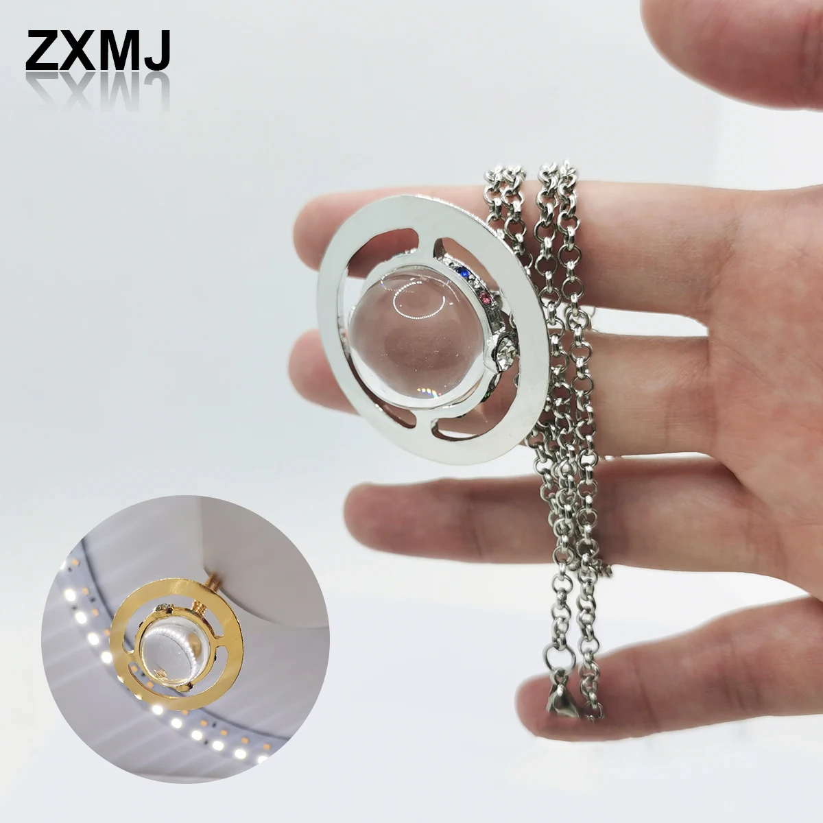 Top Trends: ZXMJ Fashion Saturn Necklace Hip-hop Diamond Necklaces Trend Vivian Same Pendant Necklace Women Creative Sweater Chain Jewelry Shoppable Styles