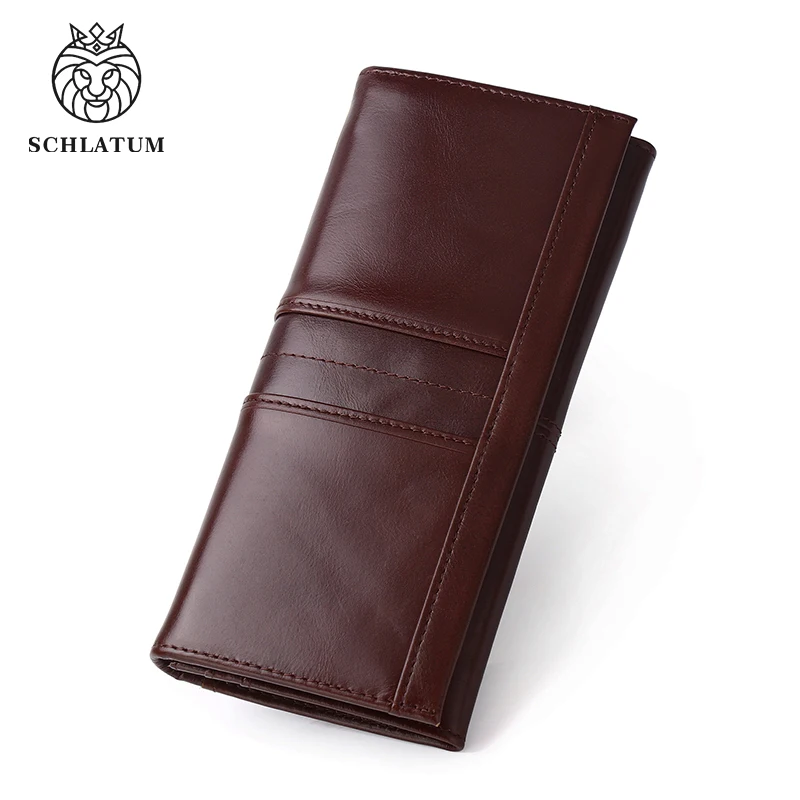 Top Trends: SCHLATUM Women Leather Wallet Long Multifunction Business Card Holder Purse Brand Fashion Female Purse Shoppable Styles