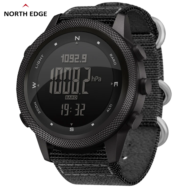 Top Trends: NORTH EDGE Men Digital Watch Military Army Sports Watches Waterproof 50M Altimeter Barometer Compass World Time Wristwatch Mens Shoppable Styles