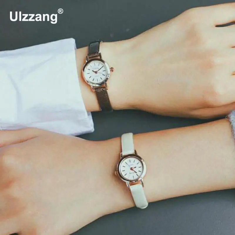 Top Trends: Ulzzang Small Dial Vintage Leather Women's Watches Casual Charm Ladies Wristwatches Simple Style Quartz Dress Watch Women Clock Shoppable Styles