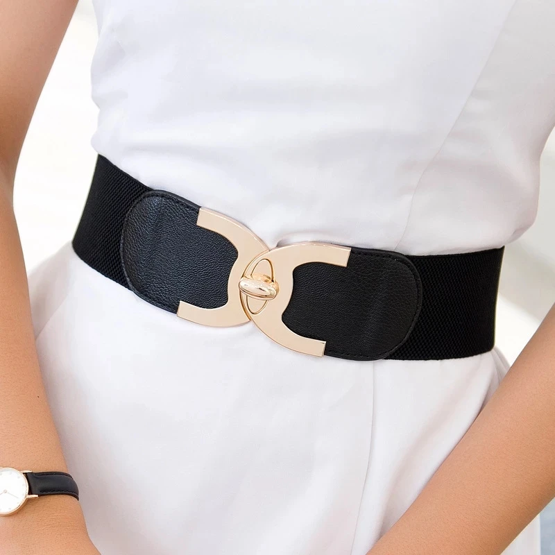 Top Trends: Women Wide Stretchy Belt Fashion Vintage Elastic Female Waist Cinch Girls Cummerbund Shoppable Styles - Image 2