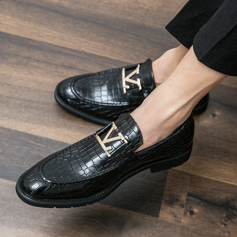 Top Trends: New Black Loafers Men Pu Leather Shoes Business Brown Breathable Slip-On Solid Shoes Handmade Size 38-48 Shoppable Styles