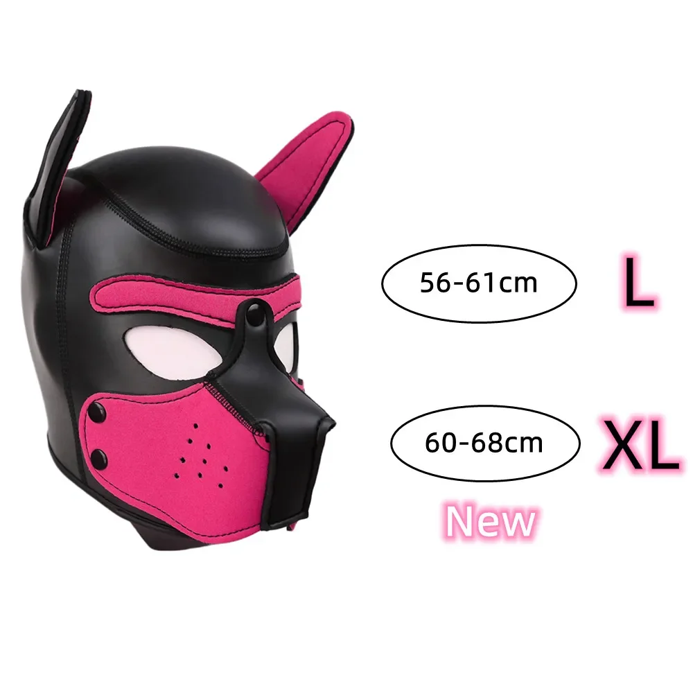 Top Trends: XL Code Brand New Increase Large Size Puppy Cosplay Padded Rubber Full Head Hood Mask With Ears For Men Women Dog Role Play Shoppable Styles