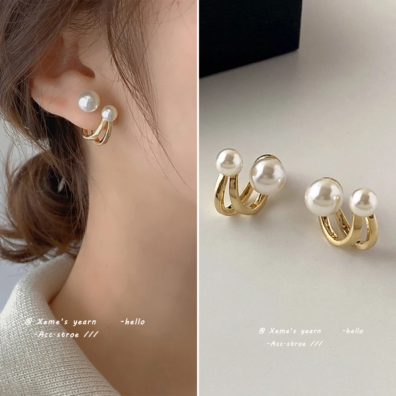 Top Trends: 2023 New Retro Light Luxury Pearl Stud Earrings Korean Simple Jewelry Christmas Party Girl's Temperament Accessories For Woman Shoppable Styles