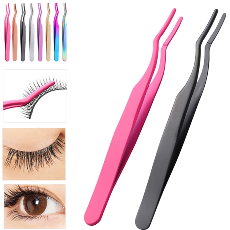 Top Trends: Eyelash Tweezers Lash Applicator Extension Supplies Makeup Tools Stainless Steel Eyebrow Eyelash Extension Tweezers Lash Tweezer Shoppable Styles